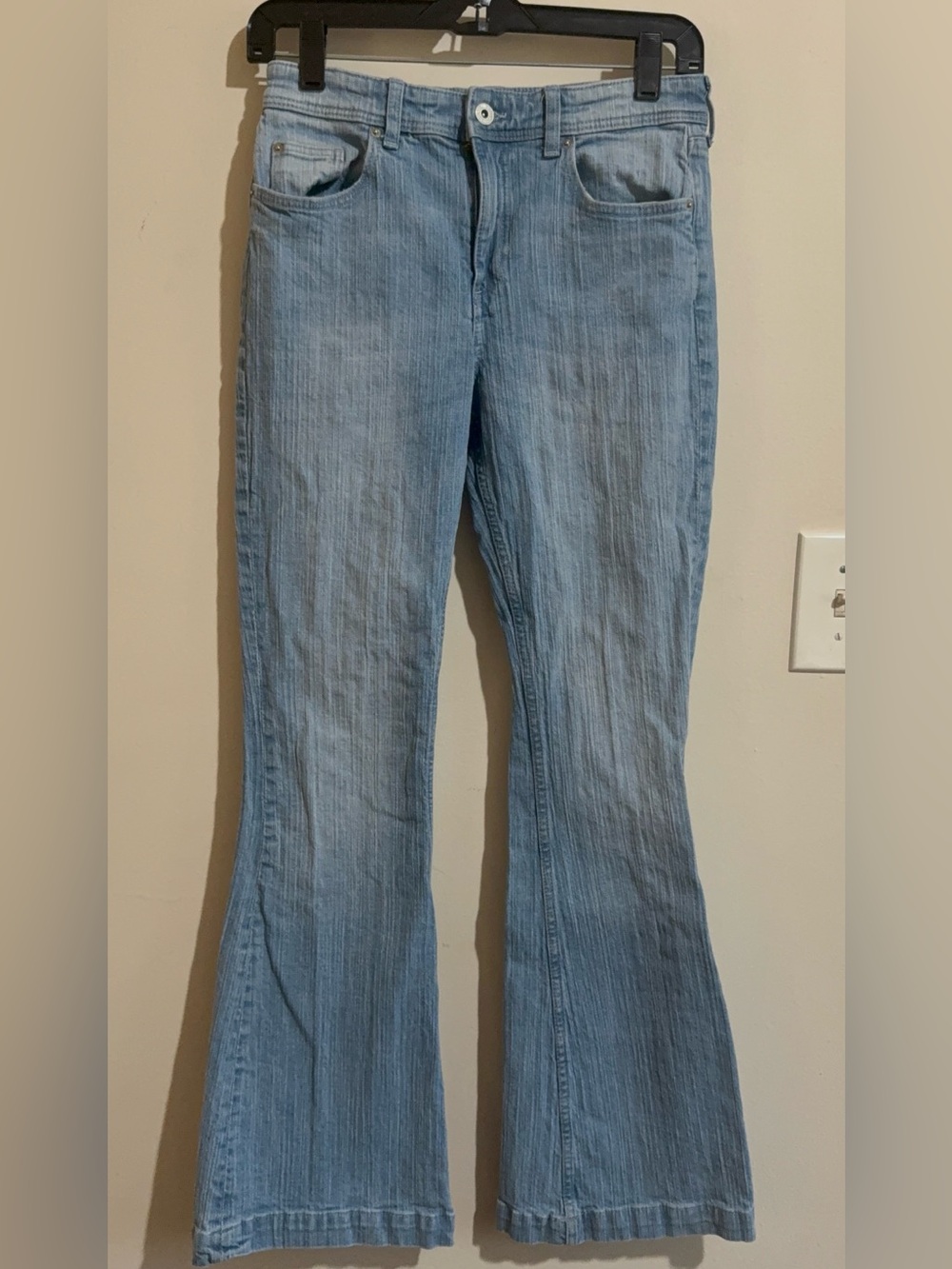 H&M Light Blue Flared Wide-Leg Jeans